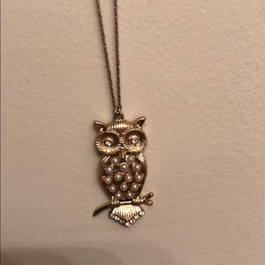 Long owl necklace